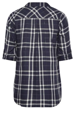 YOURS Curve Navy Blue Check Boyfriend Shirt 11 YOURS Curve Navy Blue Check Boyfriend Shirt -Outlet Stylo Wise Store 44e37a86 aaae 4d 131711 Y scaled