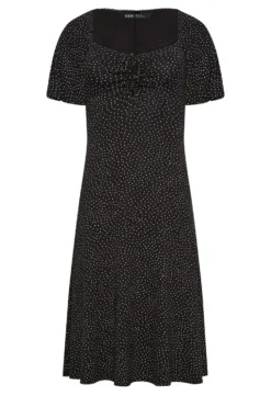 YOURS PETITE Curve Black Spot Print Lace Trim Midi Dress -Outlet Stylo Wise Store 454723fc 2403 4a 174582 X scaled