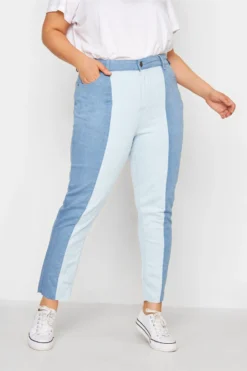 YOURS Curve Blue Two Tone Stretch MOM Jeans 9 YOURS Curve Blue Two Tone Stretch MOM Jeans -Outlet Stylo Wise Store 46c2097e fb63 42 142922 AR scaled