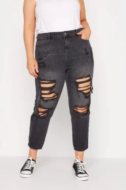 YOURS FOR GOOD Curve Black Extreme Distressed MOM Jeans 7 YOURS FOR GOOD Curve Black Extreme Distressed MOM Jeans -Outlet Stylo Wise Store 46d9dc54 07ec 45 142654 B scaled