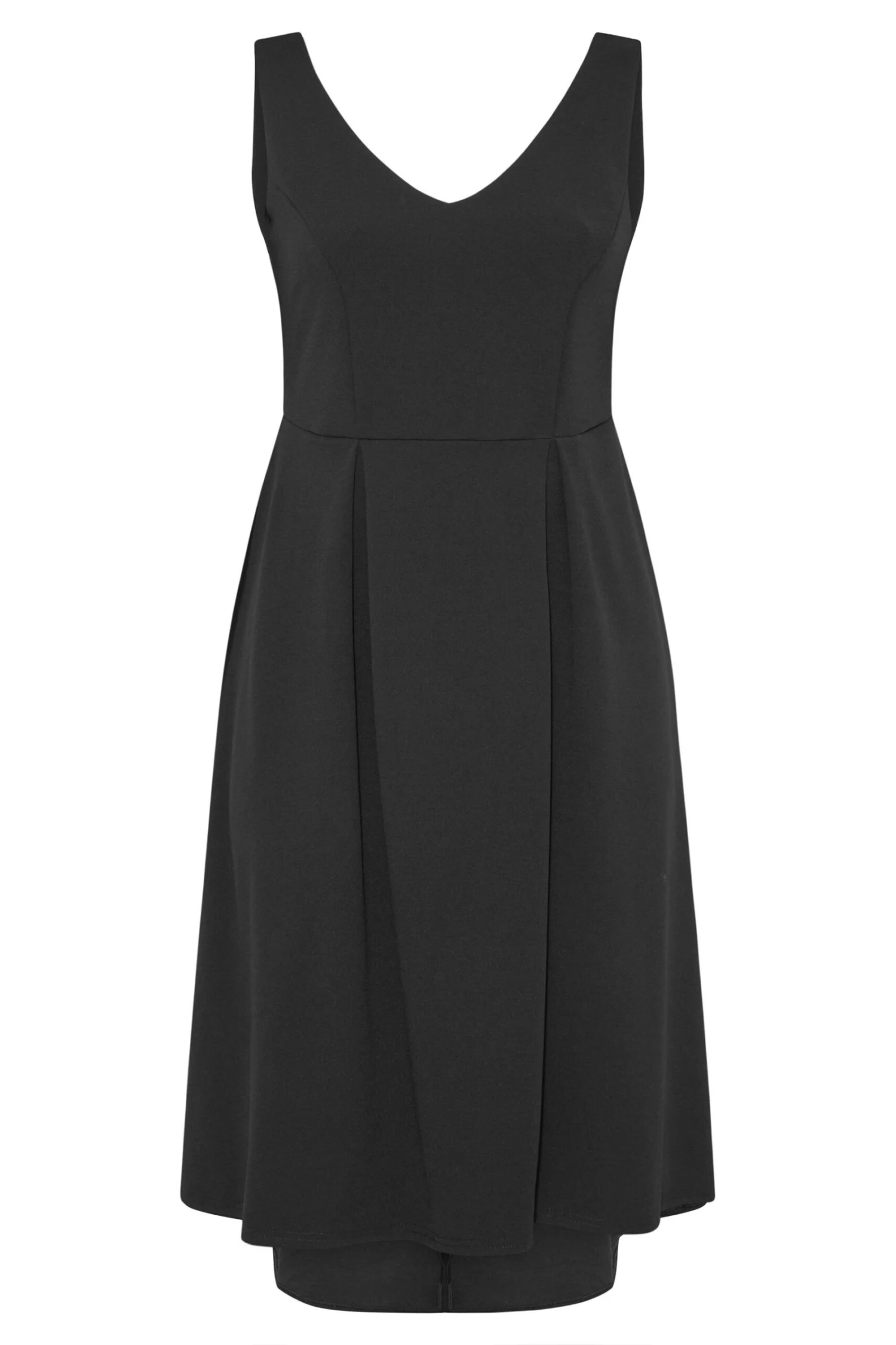 YOURS LONDON Curve Black High Low Pleated Midi Dress 5 YOURS LONDON Curve Black High Low Pleated Midi Dress - Image 5