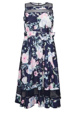 YOURS LONDON Curve Navy Blue & Pink Floral Mesh Panel Skater Dress 10 YOURS LONDON Curve Navy Blue & Pink Floral Mesh Panel Skater Dress -Outlet Stylo Wise Store 47289e49 878b 44 162041 X scaled