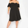 YOURS LONDON Curve Black Bardot Skater Dress