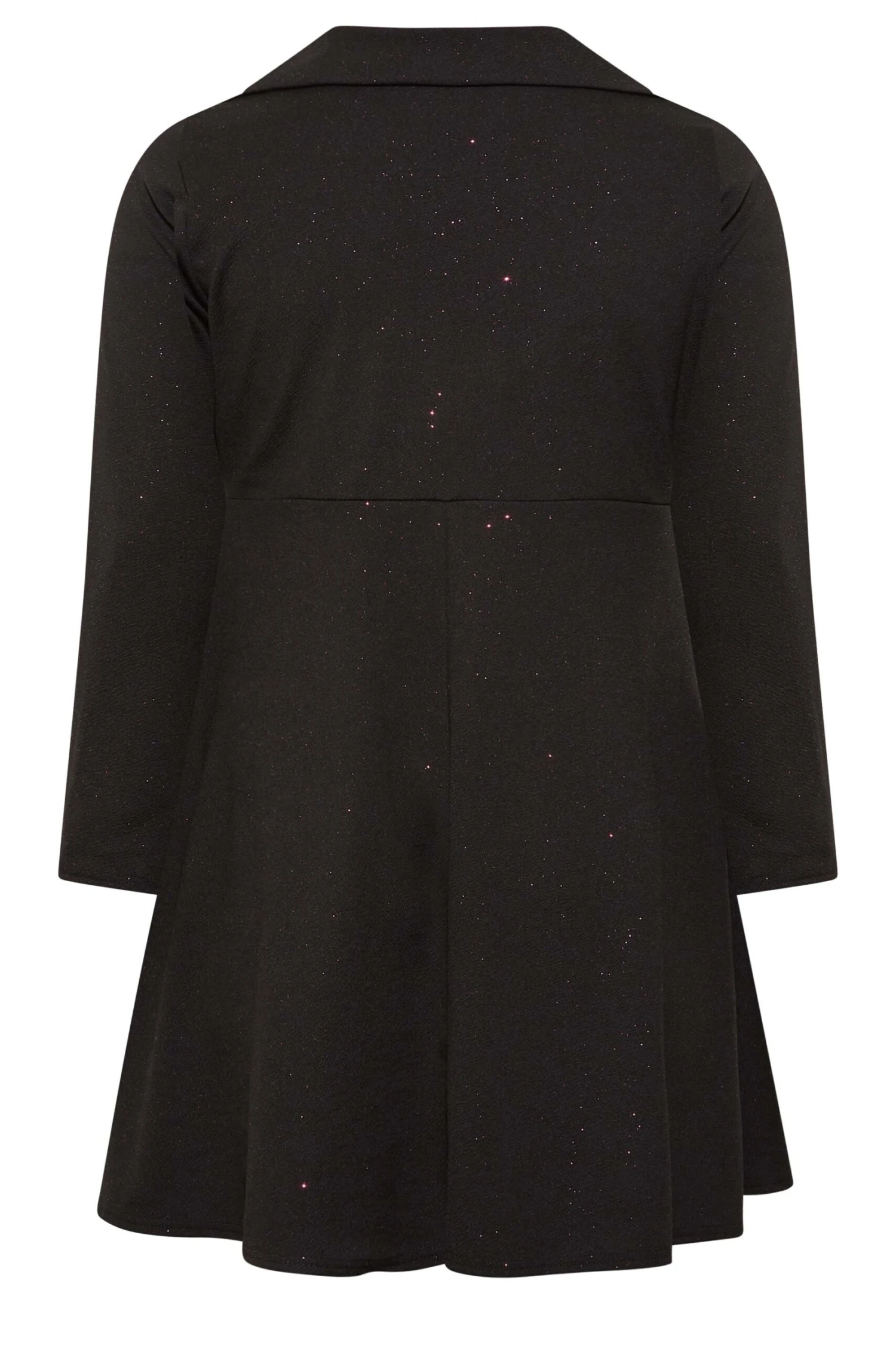 YOURS Curve Black Glitter Blazer Dress 6 YOURS Curve Black Glitter Blazer Dress - Image 6