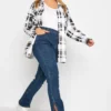 YOURS Curve Blue Side Split Stretch Straight Leg Jeans