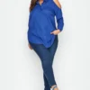 YOURS Curve Blue Cold Shoulder Shirt