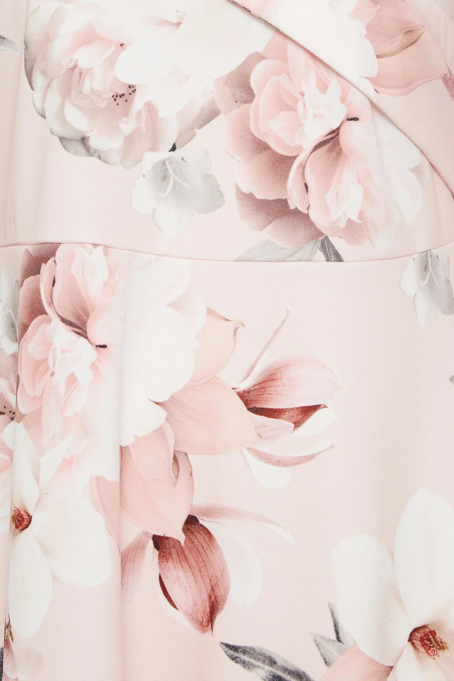 YOURS LONDON Curve Light Pink Floral Bardot High Low Midi Dress 4 YOURS LONDON Curve Light Pink Floral Bardot High Low Midi Dress - Image 4