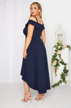 YOURS LONDON Curve Navy Blue Bardot High Low Midi Dress 8 YOURS LONDON Curve Navy Blue Bardot High Low Midi Dress -Outlet Stylo Wise Store 4a084e57 1cfe 4e 162087 C scaled