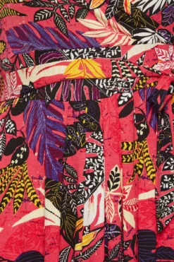 YOURS Curve Hot Pink Leaf Print Wrap Maxi Dress -Outlet Stylo Wise Store 4aaf76dc f04f 47 301604 Z scaled