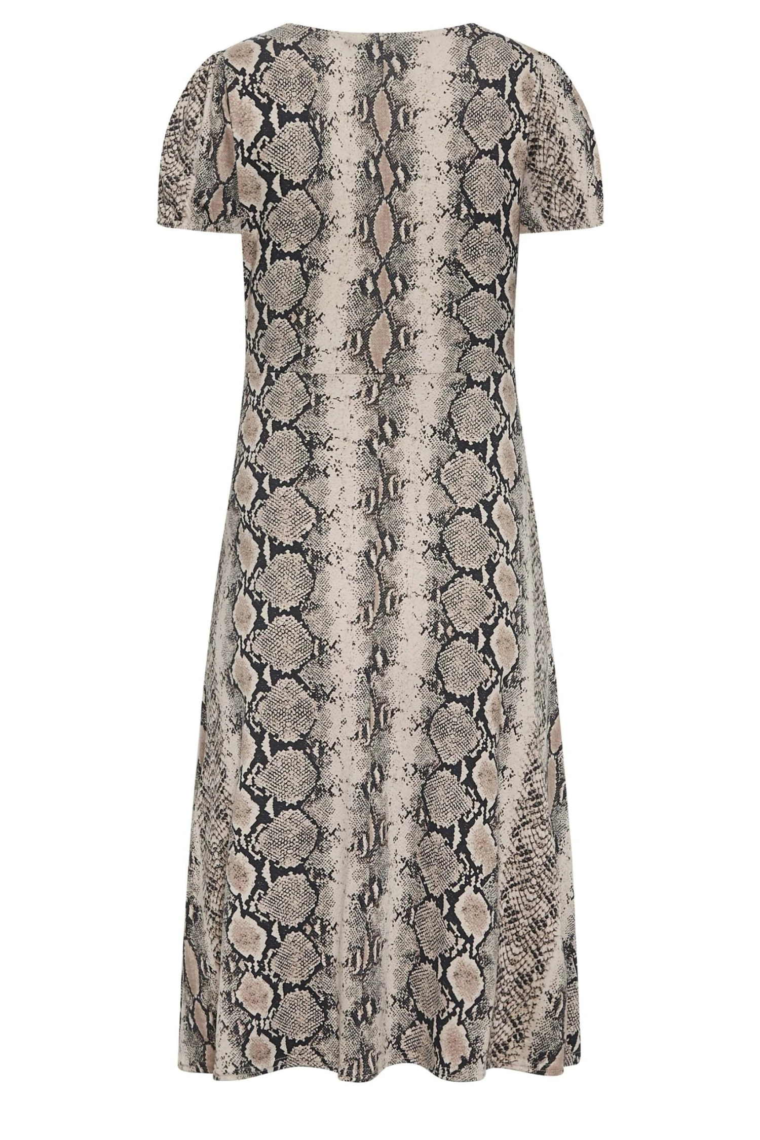 YOURS PETITE Curve Black Snake Print Midi Dress 6 YOURS PETITE Curve Black Snake Print Midi Dress - Image 6