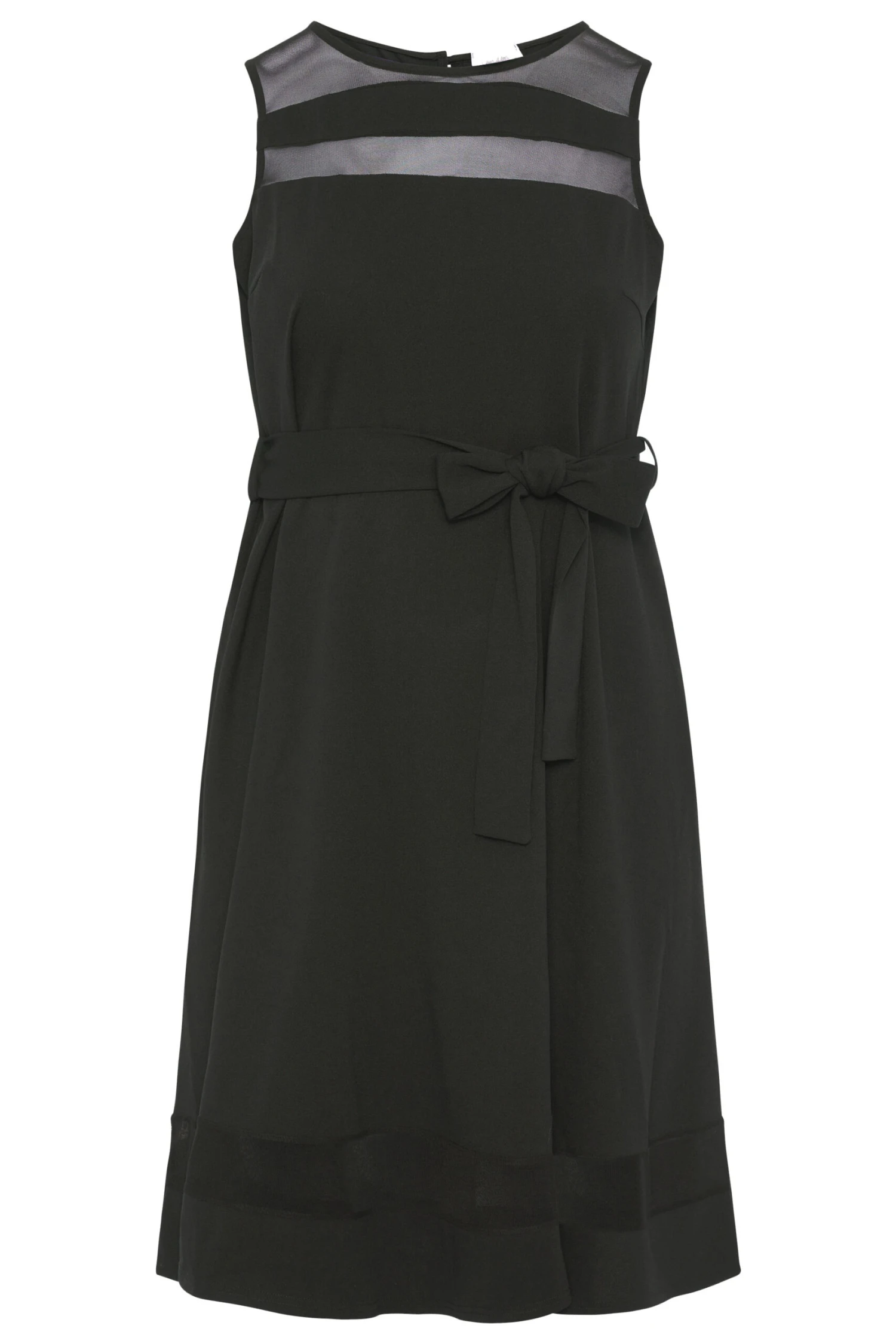 YOURS LONDON Curve Black Mesh Panel Skater Dress 5 YOURS LONDON Curve Black Mesh Panel Skater Dress - Image 5