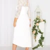 YOURS LONDON Curve White Lace Bridal Midi Dress