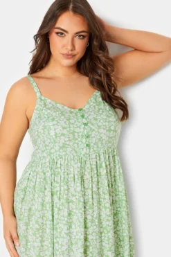 YOURS Curve Green Ditsy Floral Strappy Sundress -Outlet Stylo Wise Store 4ce969b2 356e 42 137349 D scaled