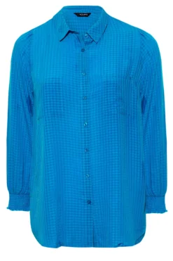 YOURS Curve Blue Shirred Cuff Button Through Blouse -Outlet Stylo Wise Store 4cef38eb 7b17 4c 174095 X scaled
