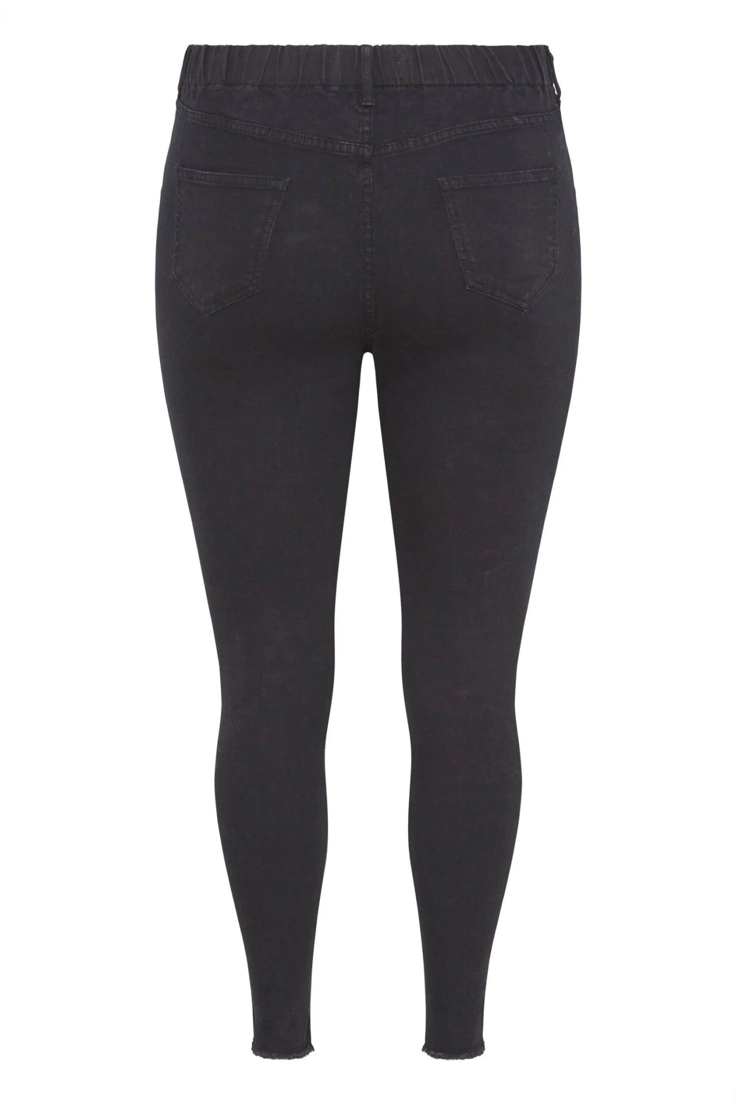 YOURS Curve Black Frayed Ripped Stretch GRACE Jeggings 4 YOURS Curve Black Frayed Ripped Stretch GRACE Jeggings - Image 4