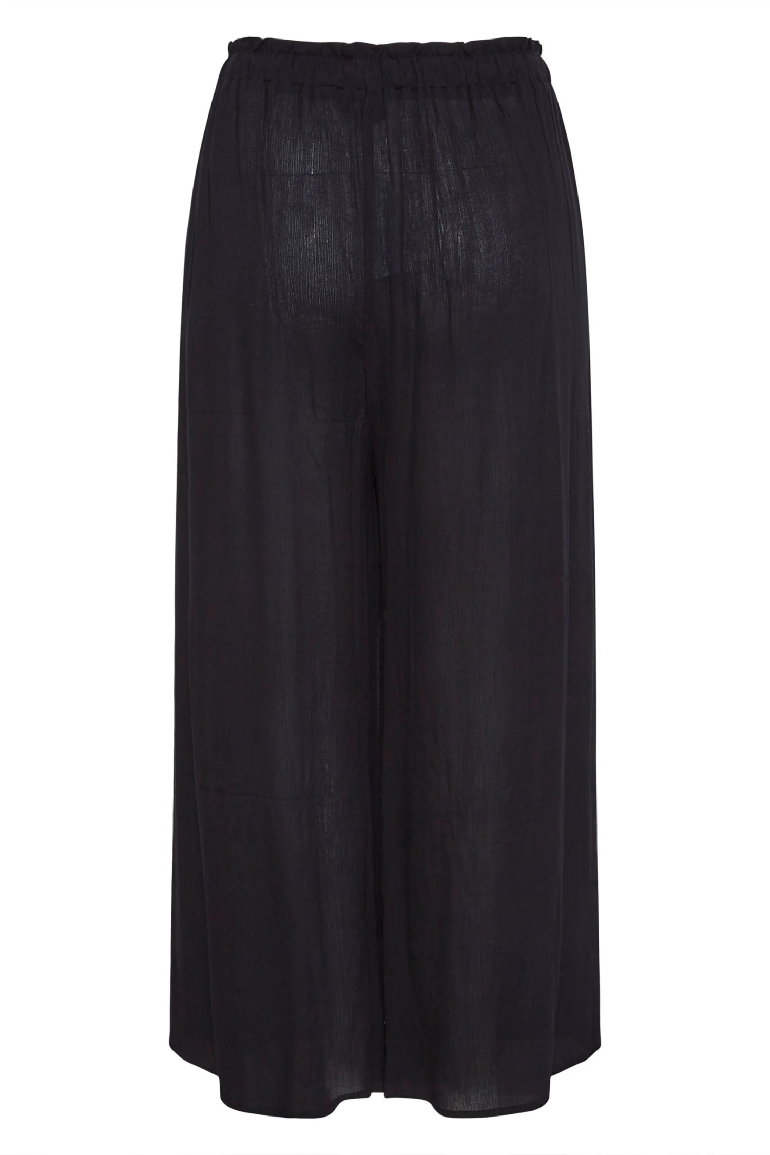 YOURS Curve Black Wide Leg Beach Trousers 4 YOURS Curve Black Wide Leg Beach Trousers - Image 4