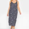 YOURS Curve Navy Blue Animal Print Beach Dress