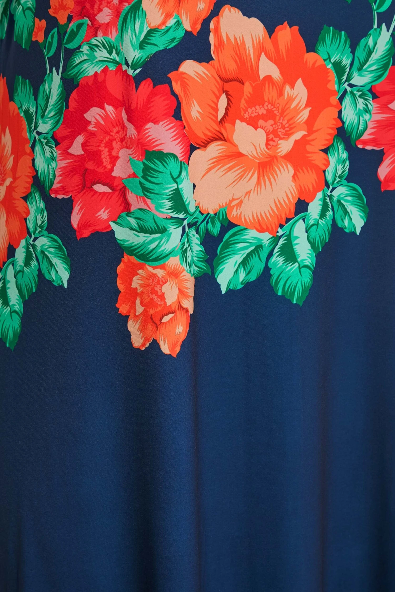 YOURS Curve Navy Blue Floral Border Print Strappy Dress 3 YOURS Curve Navy Blue Floral Border Print Strappy Dress - Image 3