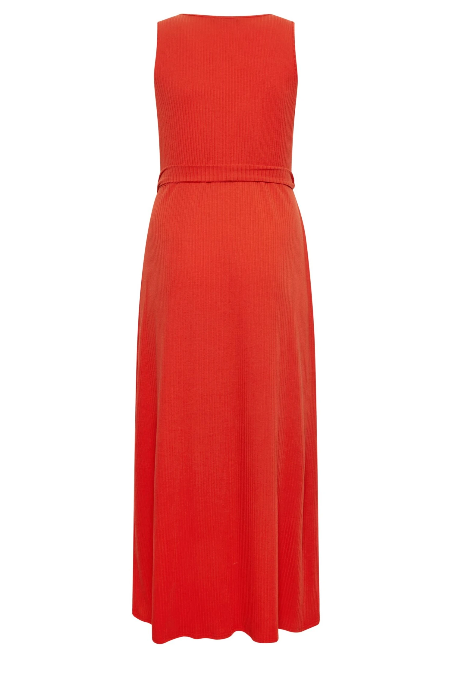 YOURS Curve Red Button Through Sleeveless Maxi Dress 6 YOURS Curve Red Button Through Sleeveless Maxi Dress - Image 6