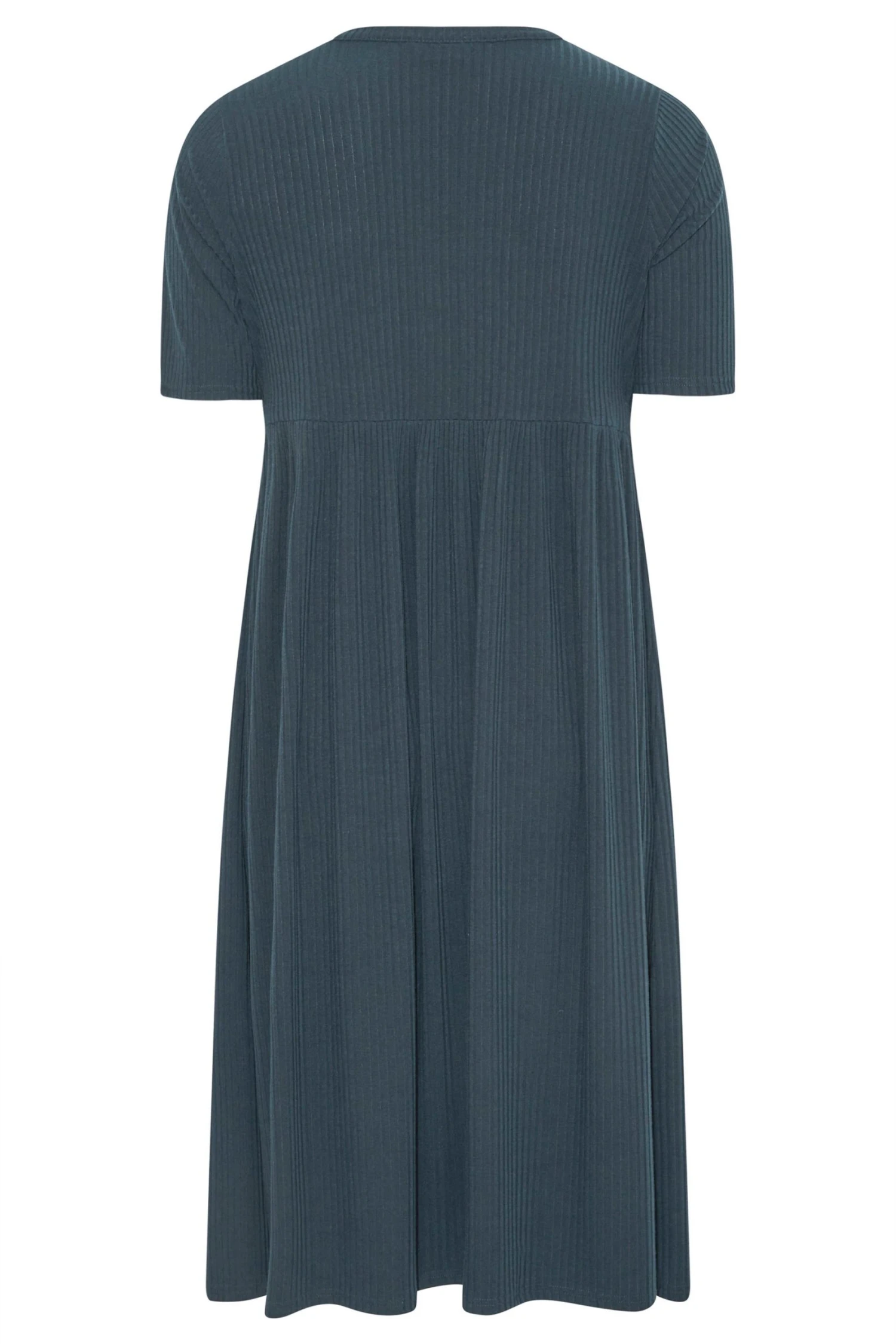 LIMITED COLLECTION Curve Navy Blue Ribbed Peplum Midi Dress 6 LIMITED COLLECTION Curve Navy Blue Ribbed Peplum Midi Dress - Image 6