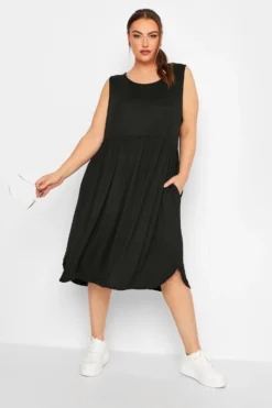 LIMITED COLLECTION Curve Black Pocket Tunic Dress
