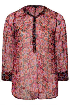 YOURS Curve Black & Red Retro Swirl Print Balloon Sleeve Shirt -Outlet Stylo Wise Store 4fe2e3a4 e313 4c 174023 X scaled