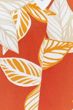 YOURS Curve Orange Leaf Print V-Neck Shirt -Outlet Stylo Wise Store 4fe3fd95 801e 4f 173854 Z scaled