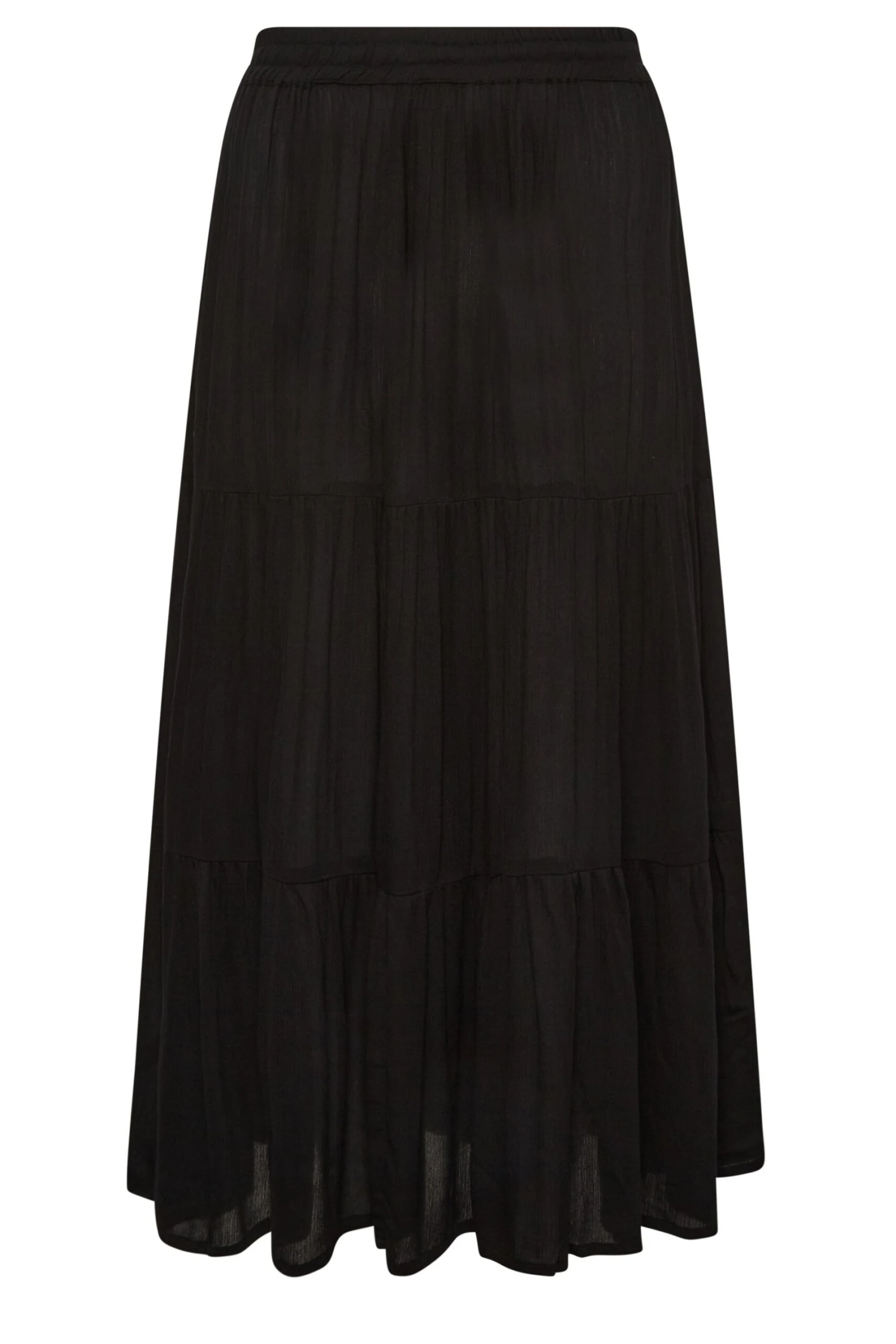 YOURS Curve Black Tiered Beach Skirt 5 YOURS Curve Black Tiered Beach Skirt - Image 5
