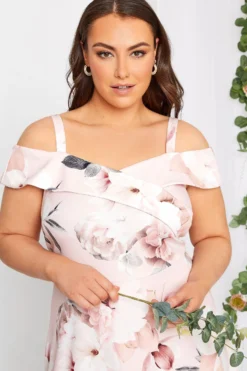 YOURS LONDON Curve Light Pink Floral Bardot High Low Midi Dress 8 YOURS LONDON Curve Light Pink Floral Bardot High Low Midi Dress -Outlet Stylo Wise Store 51af5591 a729 4a 162090 D scaled