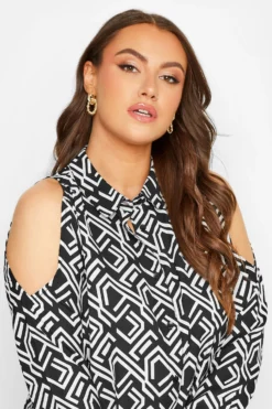 YOURS Curve Black Geometric Print Cold Shoulder Shirt 8 YOURS Curve Black Geometric Print Cold Shoulder Shirt -Outlet Stylo Wise Store 5272ba4c 4272 45 131691 D scaled