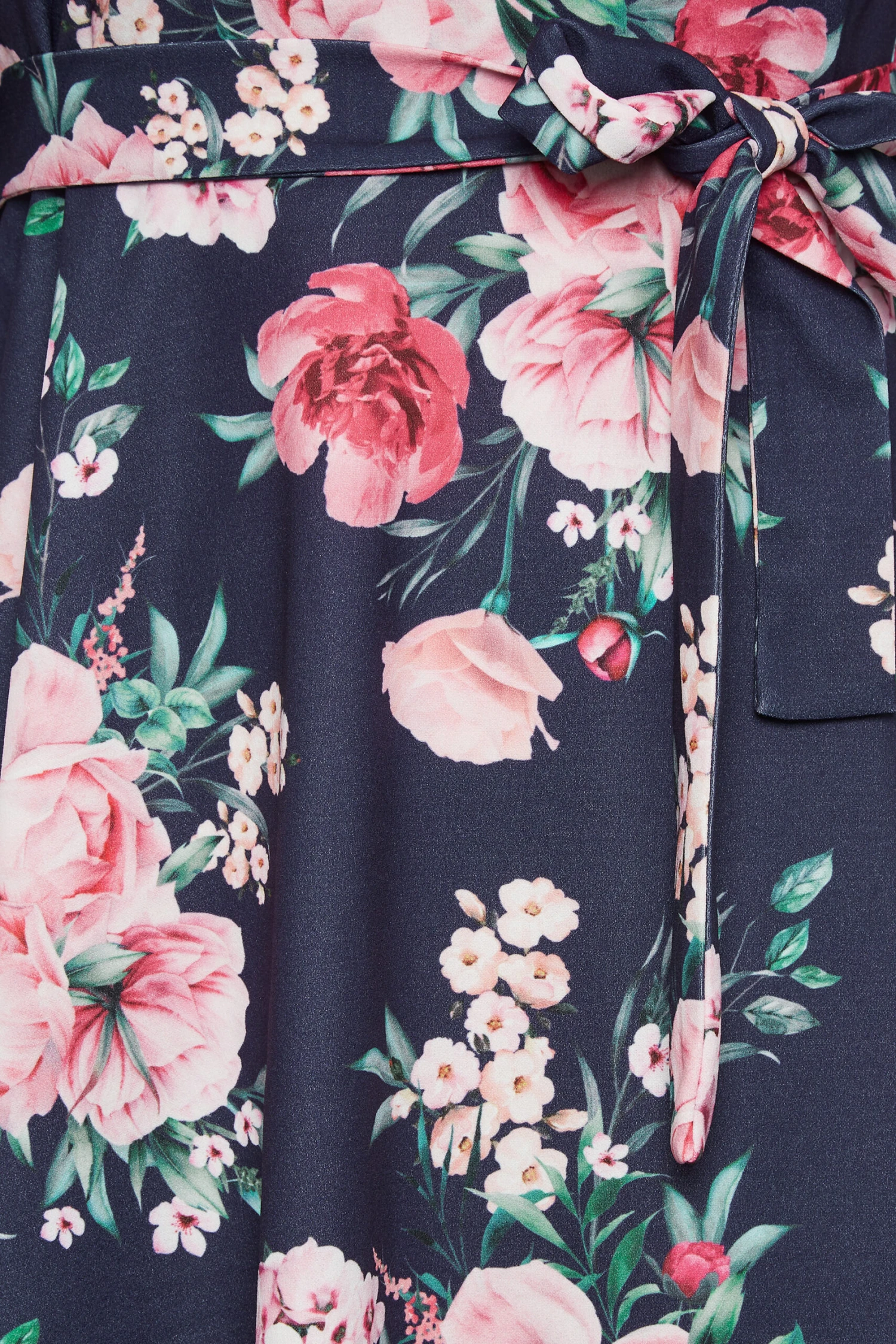 YOURS LONDON Curve Navy Blue Floral Cold Shoulder Skater Dress 4 YOURS LONDON Curve Navy Blue Floral Cold Shoulder Skater Dress - Image 4