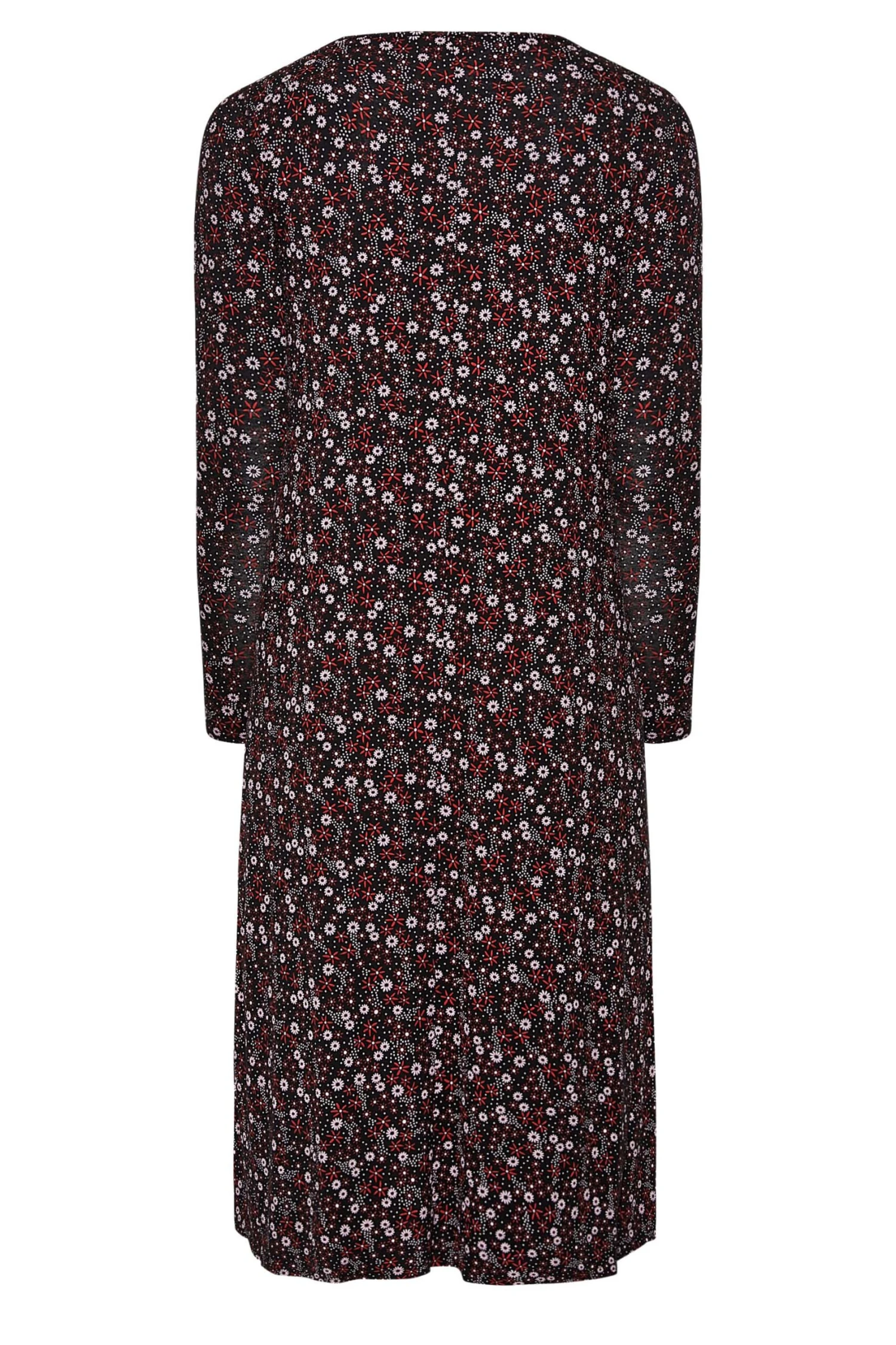 LIMITED COLLECTION Curve Black Ditsy Print Keyhole Tie Neck Midaxi Dress 6 LIMITED COLLECTION Curve Black Ditsy Print Keyhole Tie Neck Midaxi Dress - Image 6