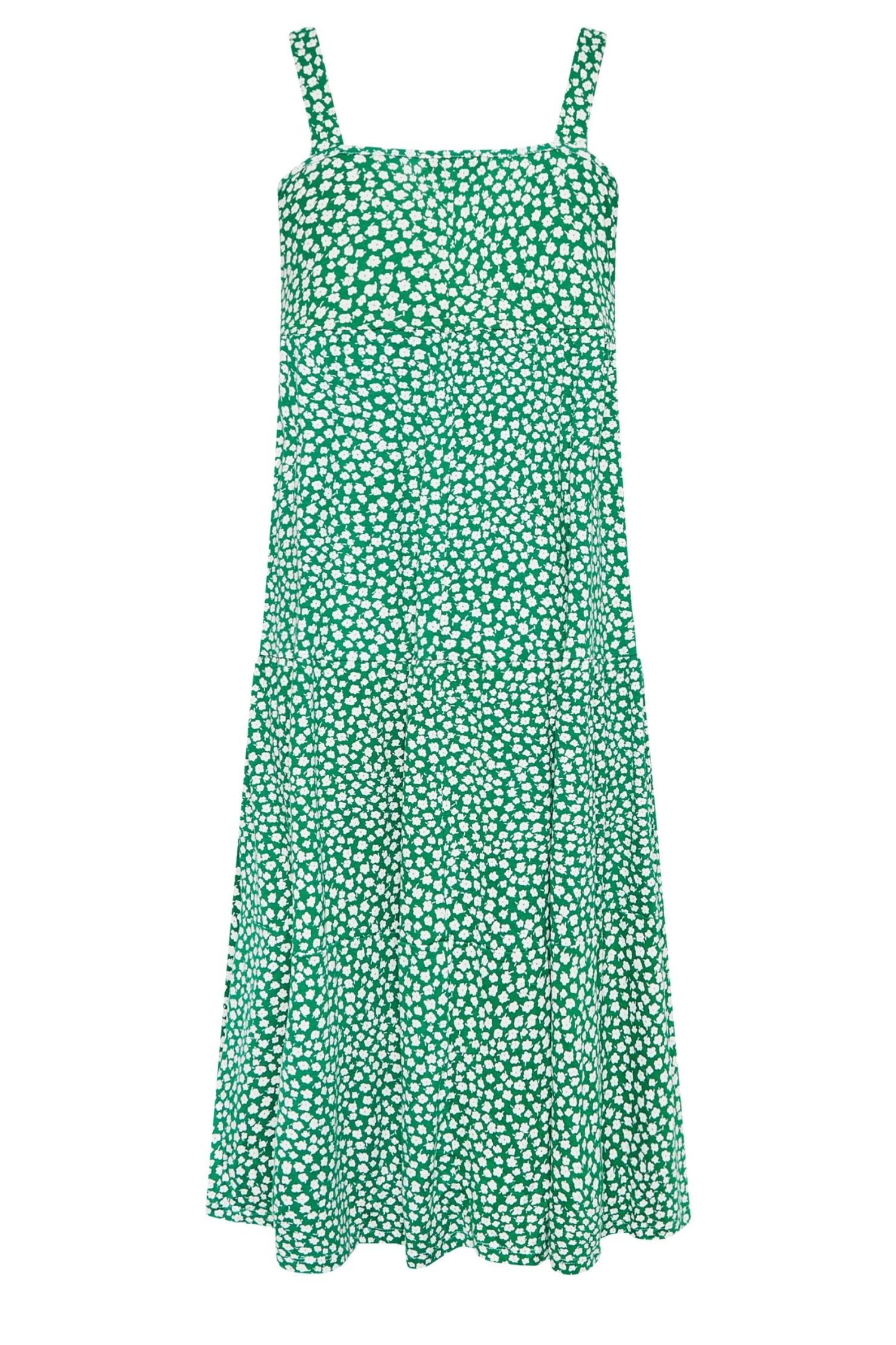 YOURS Curve Green Ditsy Print Midi Sundress 6 YOURS Curve Green Ditsy Print Midi Sundress - Image 6