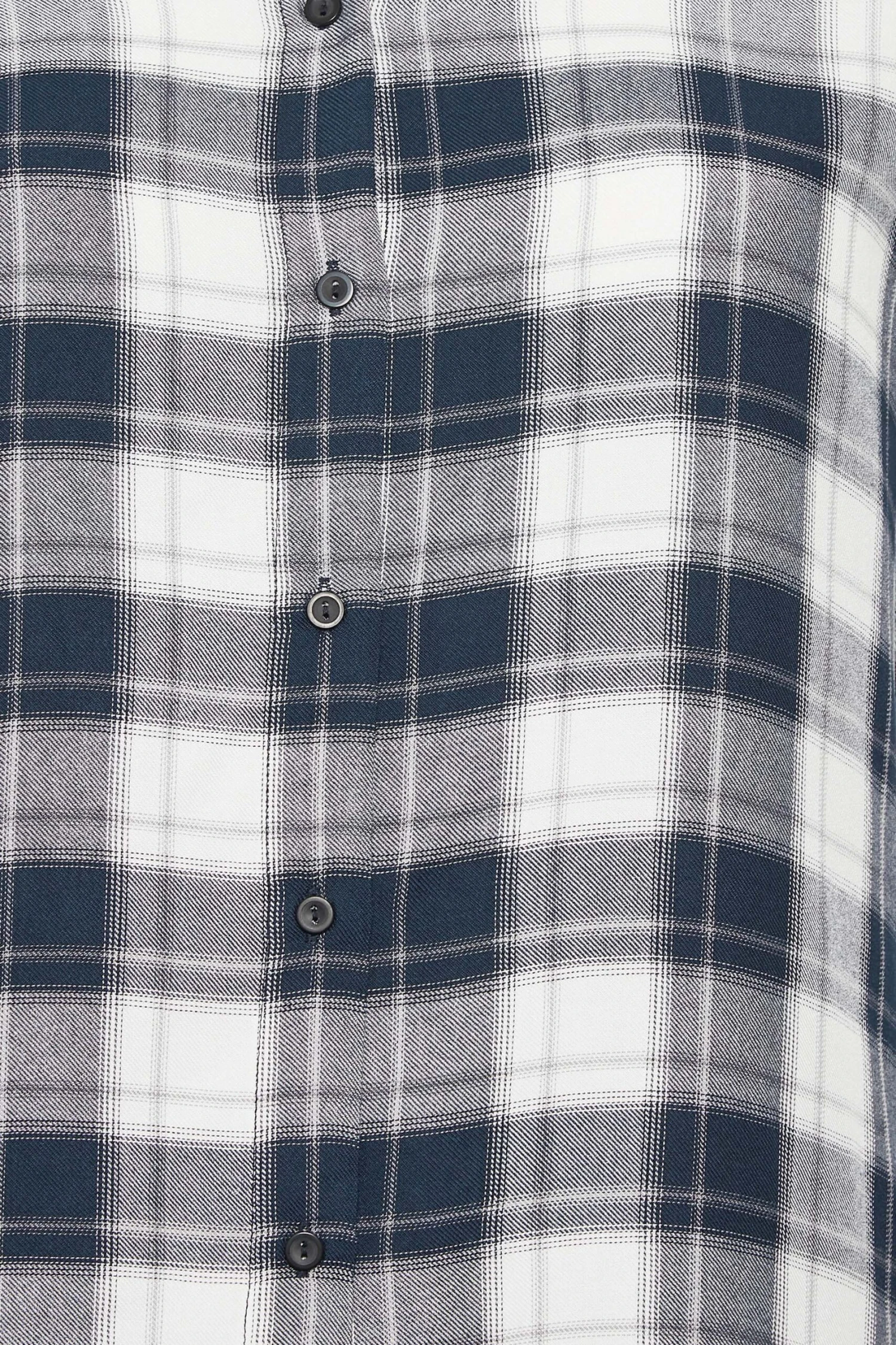 YOURS Curve Navy Blue Check Print Frill Sleeve Collared Shirt 4 YOURS Curve Navy Blue Check Print Frill Sleeve Collared Shirt - Image 4