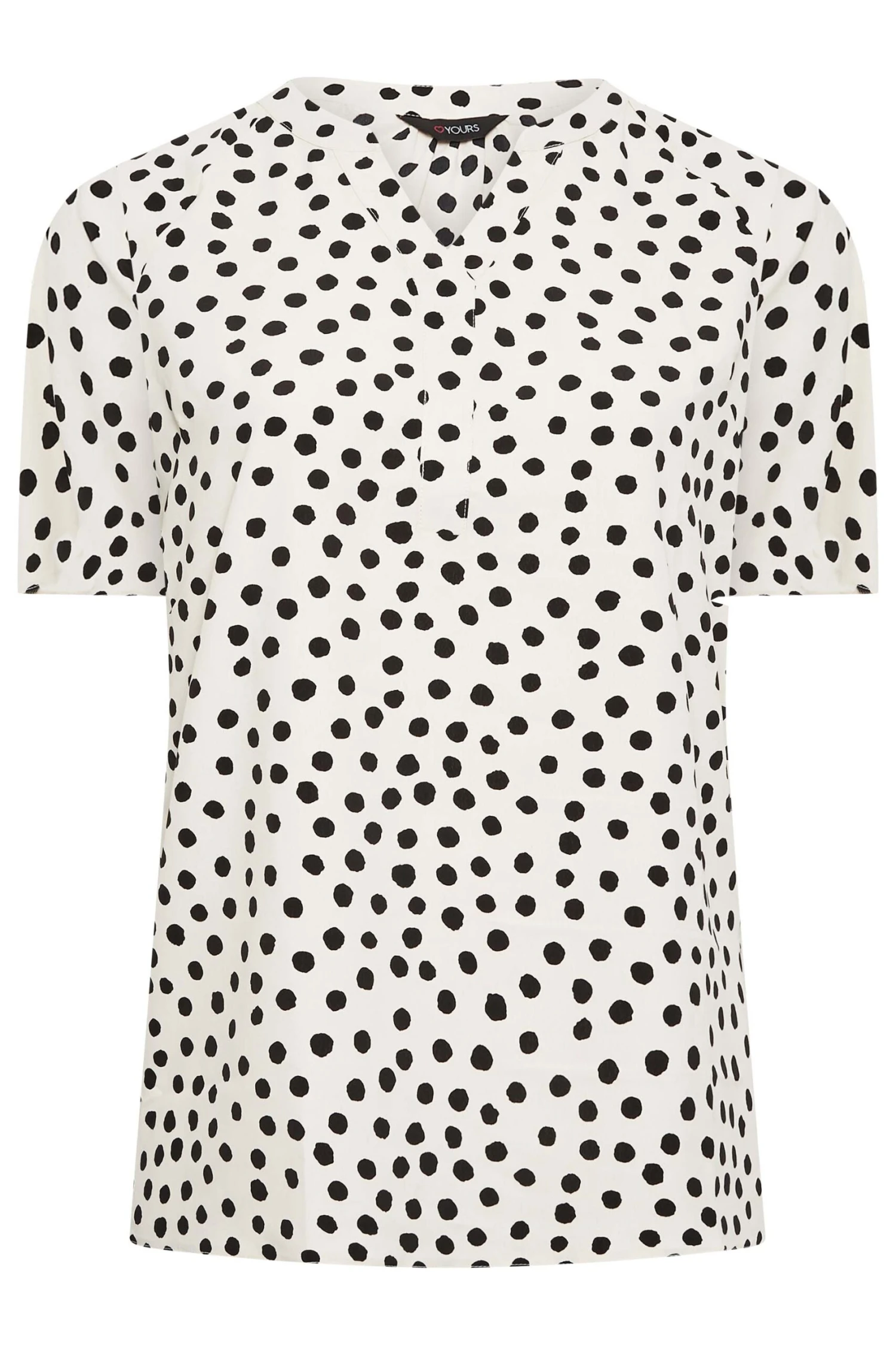 YOURS Curve White Polka Dot Print V-Neck Blouse 5 YOURS Curve White Polka Dot Print V-Neck Blouse - Image 5