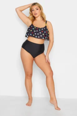 YOURS Curve Black Daisy Print Frill Chain Bikini Top -Outlet Stylo Wise Store 54f047d9 3501 49 150288 B1 scaled