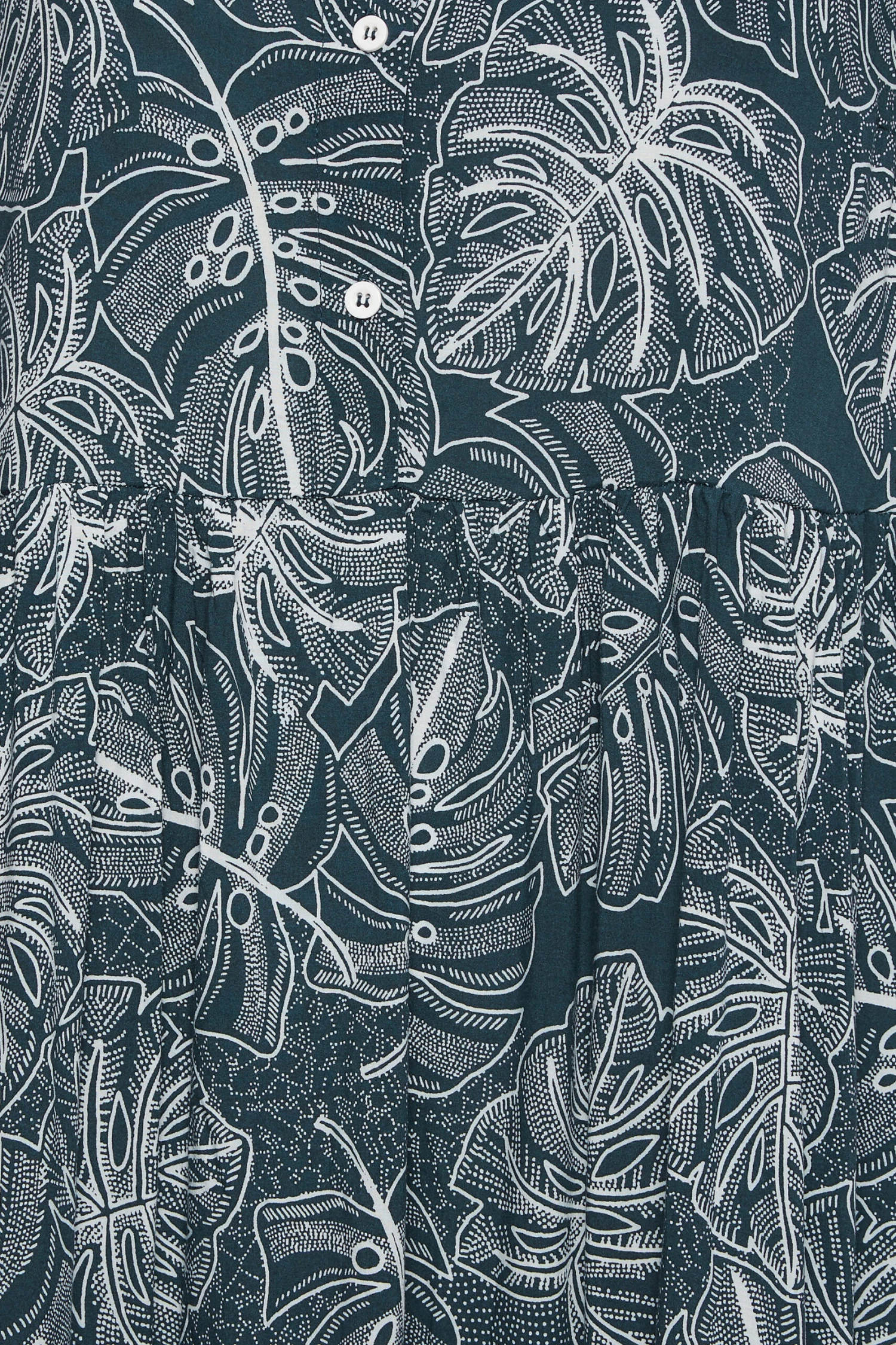 YOURS Curve Navy Blue Leaf Print Tiered Shirt Dress 4 YOURS Curve Navy Blue Leaf Print Tiered Shirt Dress - Image 4