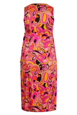YOURS LONDON Curve Hot Pink Abstract Print Satin Wrap Dress -Outlet Stylo Wise Store 557f48ca 93fa 42 161575 Y scaled