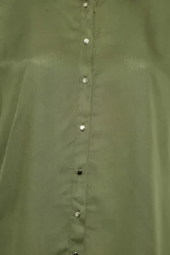 YOURS Curve Khaki Green Frill Sleeve Collared Shirt -Outlet Stylo Wise Store 55d1a3b1 823b 44 174312 Z scaled
