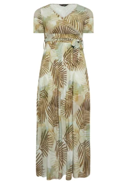 YOURS Curve Brown Tropical Leaf Print Wrap Dress -Outlet Stylo Wise Store 56652887 58c8 4e 301987 X scaled