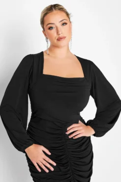 YOURS LONDON Curve Black Cowl Neck Ruched Bodycon Dress 8 YOURS LONDON Curve Black Cowl Neck Ruched Bodycon Dress -Outlet Stylo Wise Store 57512fc3 249c 40 161811 D scaled
