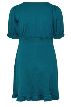 YOURS Curve Teal Blue Ruffle Hem Mini Dress -Outlet Stylo Wise Store 5754cb5e 7d80 41 174145 Y scaled