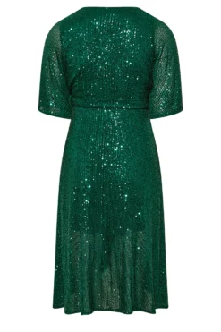 YOURS LONDON Curve Green Sequin Embellished Double Wrap Dress -Outlet Stylo Wise Store 57970435 45e6 4d 161394 Y scaled