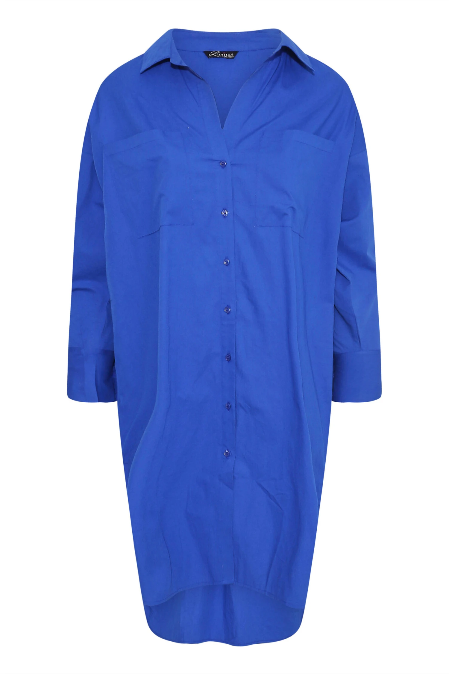 LIMITED COLLECTION Curve Cobalt Blue Midi Shirt Dress 6 LIMITED COLLECTION Curve Cobalt Blue Midi Shirt Dress - Image 6