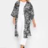 YOURS Curve Black Tropical Print Longline Cover Up