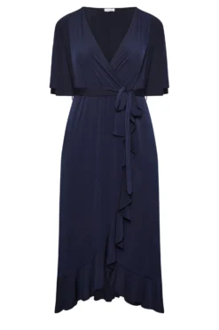 YOURS LONDON Curve Navy Blue Short Sleeve Ruffle Wrap Maxi Dress 10 YOURS LONDON Curve Navy Blue Short Sleeve Ruffle Wrap Maxi Dress -Outlet Stylo Wise Store 5a5c866a f9be 42 162143 X scaled