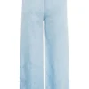 YOURS PETITE Curve Light Blue Pull On Wide Leg Jeans