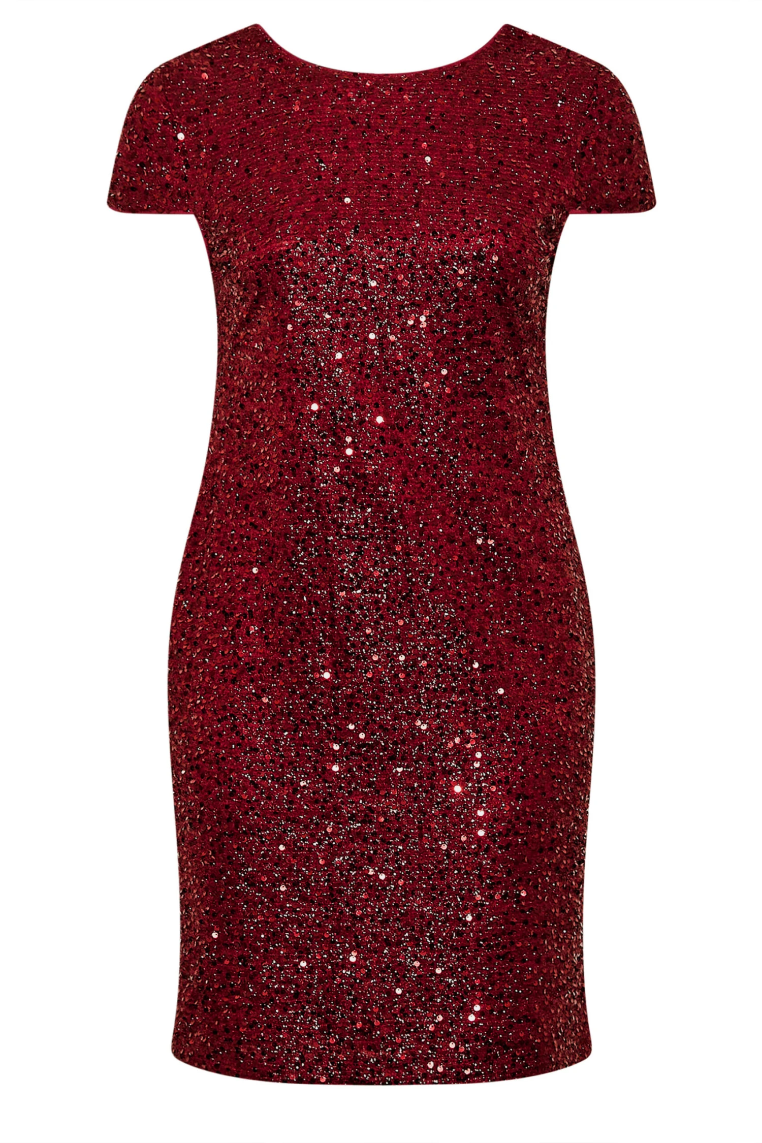 YOURS LONDON Curve Red Sequin Embellished Shift Dress 5 YOURS LONDON Curve Red Sequin Embellished Shift Dress - Image 5