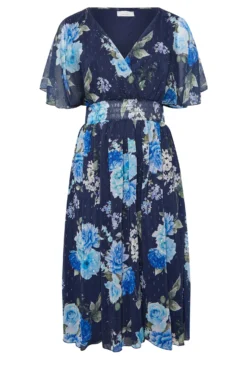 YOURS LONDON Blue Floral Angel Sleeve Wrap Dress -Outlet Stylo Wise Store 5d2561b5 b7c5 47 162049 X scaled