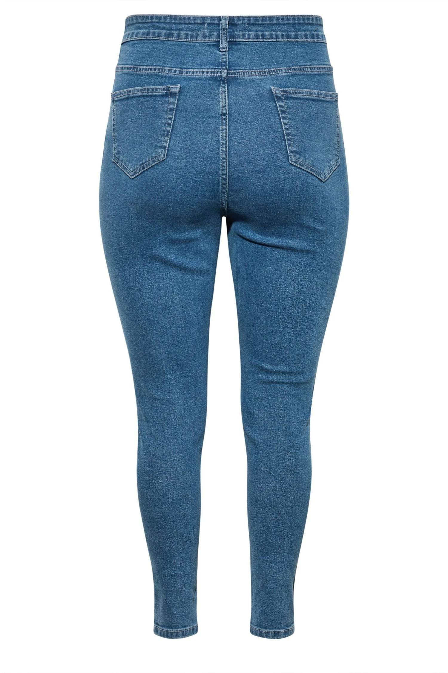 YOURS Curve Mid Blue Contrast Side Ripped Stretch Skinny AVA Jeans 5 YOURS Curve Mid Blue Contrast Side Ripped Stretch Skinny AVA Jeans - Image 5